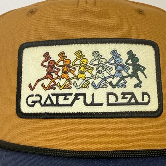 Grateful Dead Dancing Skeletons Brown and Blue Cap Hat - Picture 4 of 6